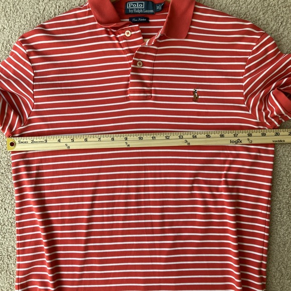Polo Ralph Lauren Flesh Pony Shirt Mens M Red Pima Interlock Short Sleeve Golf - Picture 4 of 4